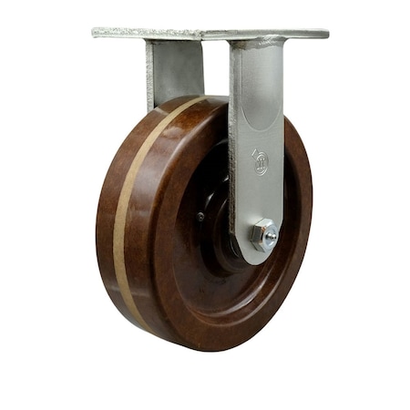 Service Caster 12'' Extra Heavy Duty High Temp Phenolic Wheel Rigid Top Plate Caster CRAN-SCC-KP92R1230-PHRHT